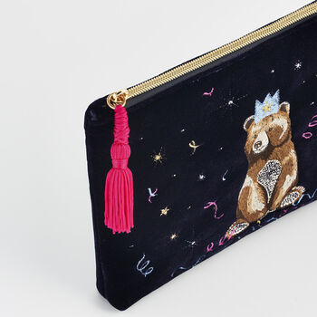 Party Bear Embroidered Blue Medium Pouch, 5 of 8