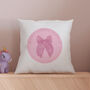 'Ribbon Bow' New Baby Girl / Christening Cushion, thumbnail 1 of 2