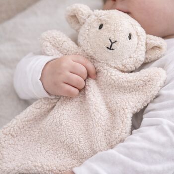 Personalised Soft Teddy Bear And Sheep Comforter For Newborn, 4 of 13