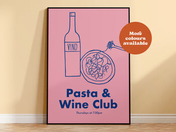 Pasta And Wine Club Print, 3 of 4