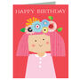Mini Flower Birthday Girl Card, thumbnail 2 of 5
