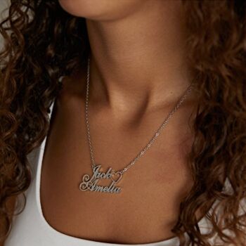 Personalised Two Name Heart Necklace, 5 of 6