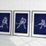Ice Hockey Rough Sketch Set Of Three Prints, thumbnail 1 of 4