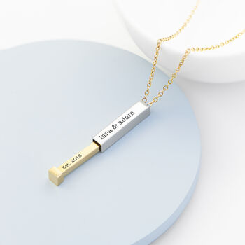 Personalised Square Hidden Message Capsule Necklace, 2 of 5