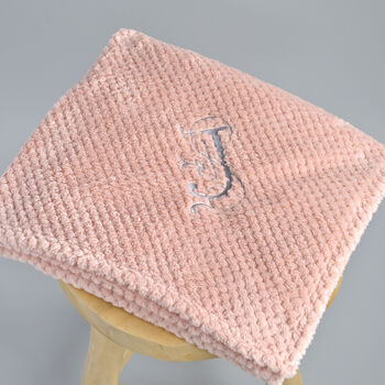 Personalised Dusty Pink Initial Honeycomb Blanket, 7 of 8