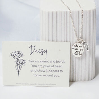 Bloom Quote Hand Stamped Necklace, 3 of 8