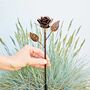 Recycled Iron Distressed Copper Rose Garden Stake, thumbnail 4 of 6