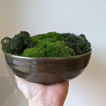 Preserved Moss In A Large Ceramic Handmade Bowl, 2 of 8