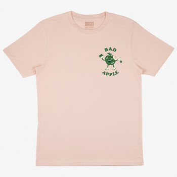 Bad Apple Unisex Printed T Shirt In Peach, 4 of 5