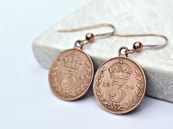 Handmade 24k Rose Gold Plated Coin Earrings, 6 of 6