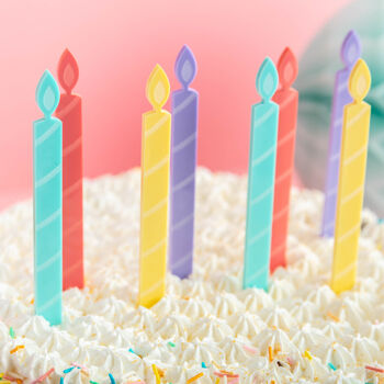 Colourful Reusable Birthday Candle Cake Toppers, 6 of 6