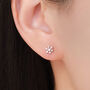 Sterling Silver Dainty Snowflake Stud Earrings, thumbnail 1 of 12