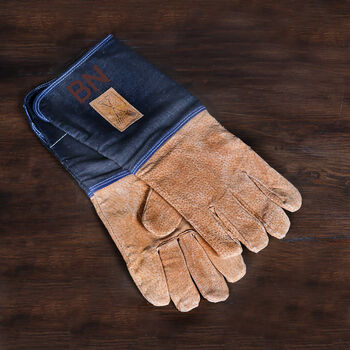 Personalised Long Length Denim Gardening Gloves, Dad, 2 of 2