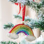 Personalised Rainbow With Clouds Christmas Bauble, thumbnail 1 of 4