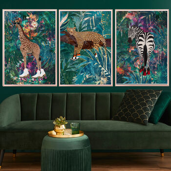 Custom Set Of Three Jungle Tropical Animal Art Prints, 2 of 12