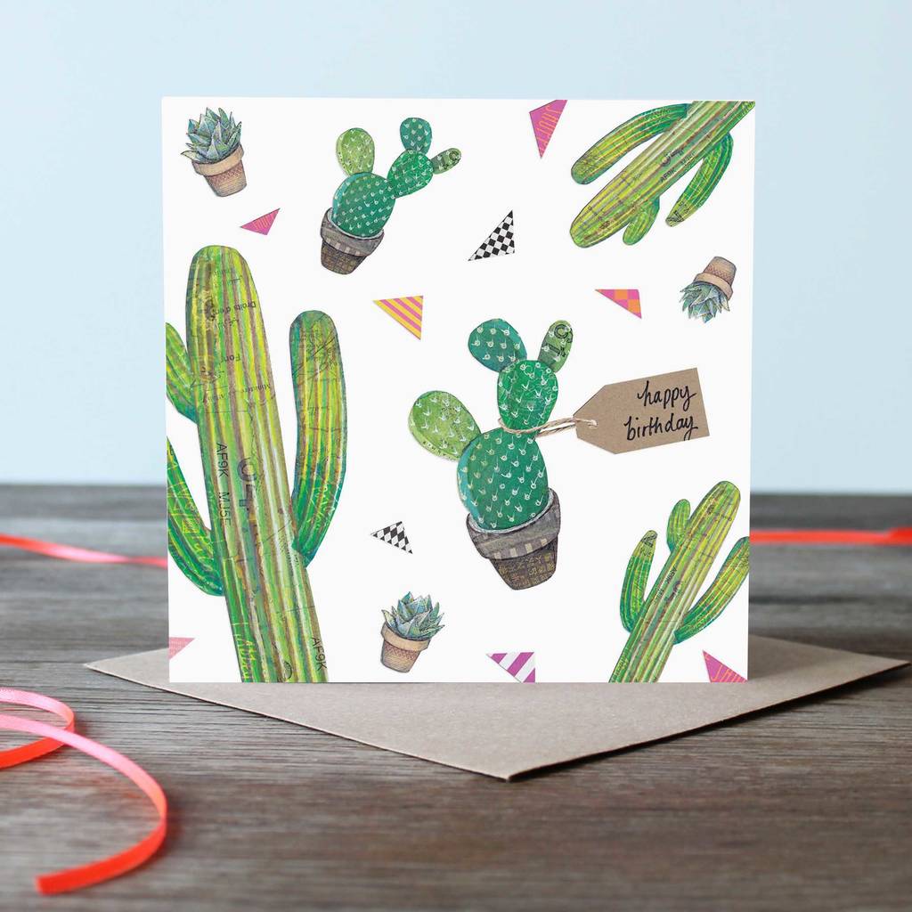 Cactus Pattern Birthday Card By Angie Beal Designs | notonthehighstreet.com