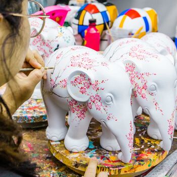 One Hundred Flowers Hand Painted Limited 10cm Elephant, 9 of 12