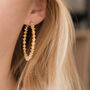 Textured Gold Colour Hoop Earrings, thumbnail 2 of 4