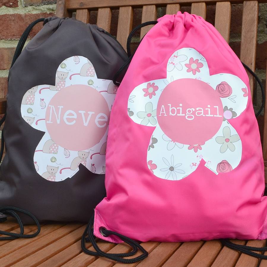 Personalised Flower Pink Kit Bag - Back to School, Gym, and Sports Gear