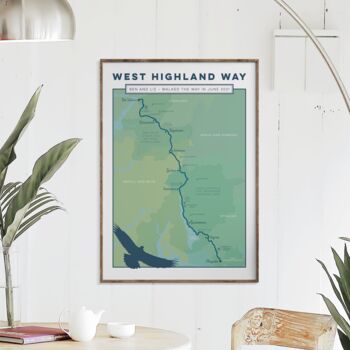 Personalised West Highland Way Map Art Print, 2 of 9