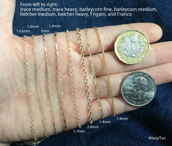 Solid 9ct Yellow Gold Chain Trace Chain Belcher Chain, 2 of 8