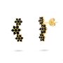 Black Crystal Flower Ear Climbers, thumbnail 1 of 5