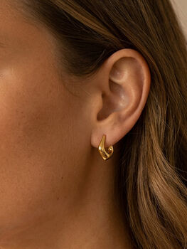 Gold Or Silver Sculptural Hoop Earrings, 2 of 6