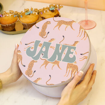 Personalised Leopard Cake Tin, 5 of 5