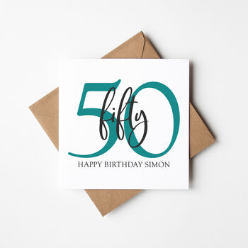 50th Birthday Card Choose Colour And Text, 2 of 5