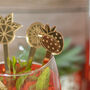 Set Of Five Cocktail Fruit Themed Drink Stirrers, thumbnail 3 of 4