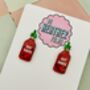 Hot Sauce Glitter Resin Earrings, thumbnail 3 of 4