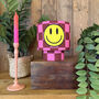 Smiley Face Pink Check Rechargeable Glow Lamp, thumbnail 1 of 6