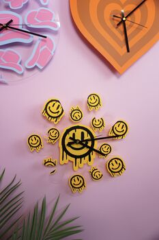 Happy Face Graffiti Decorative Clock, 6 of 7