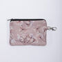 Skeletal Leaves Blush Silk Zipped Pouch Bag, thumbnail 2 of 4