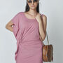 Bea Bamboo Jersey Dress Dusky Pink, thumbnail 2 of 4