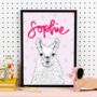 Personalised Llama Print, thumbnail 2 of 11