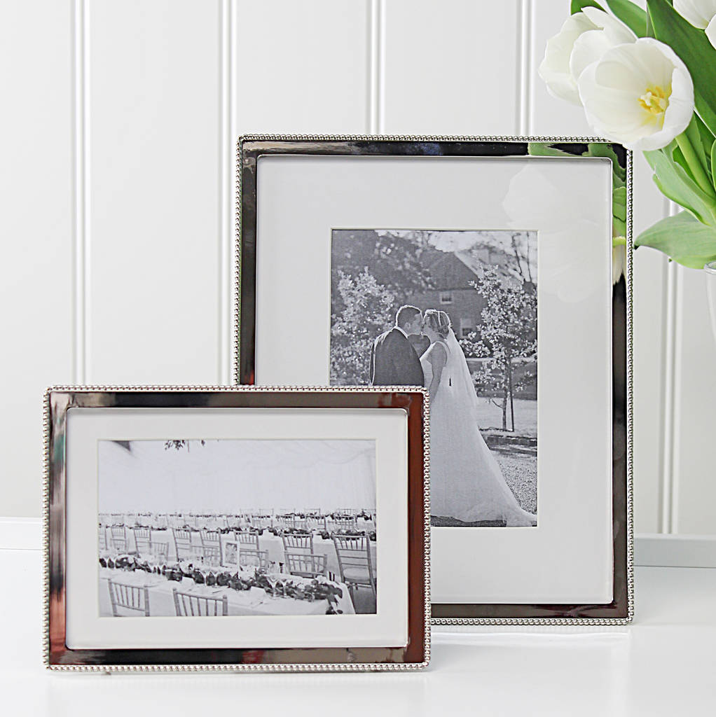 nickel beaded photo frame by marquis & dawe