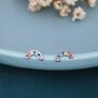 Sterling Silver Cz Crystal Rainbow Stud Earrings, thumbnail 5 of 12