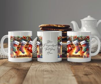 Personalised Family Of Three Christmas Stocking Mug, 2 of 2