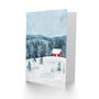 Cabin Winter Snow Forest Xmas Christmas Card, thumbnail 2 of 4