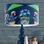 Monkey Parasol, Chinoiserie Lampshade In Blues, thumbnail 1 of 5