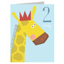 Mini Giraffe 2nd Birthday Card, thumbnail 2 of 4