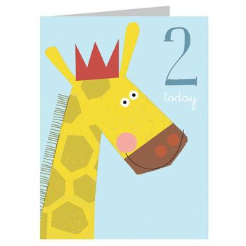 Mini Giraffe 2nd Birthday Card, 2 of 4
