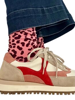 Pink Leopard Print Socks, 2 of 2