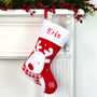 Personalised Red Fluffy Reindeer Stocking, thumbnail 1 of 5