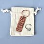 9th Anniversary Copper 'Tag' Keyring. Handmade Anniversary Gift, thumbnail 7 of 9