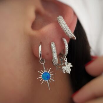 Blue Opal Northern Star Set In Sterling Silver, 6 of 10