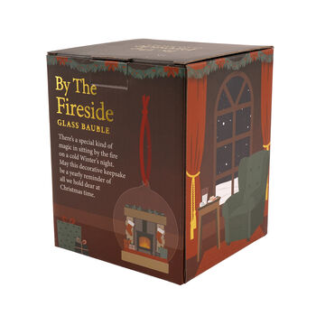 Merry Christmas Glass Bauble | Fireplace Design | Christmas Tree Decoration | Glass Ornament | Christmas Eve Box| Festive | Gift Boxed, 3 of 4