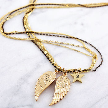 Multi Chain Double Angel Wing Necklace, 5 of 8