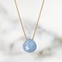 Blue Opal Teardrop October Birthstone Necklace, Gold, thumbnail 1 of 6